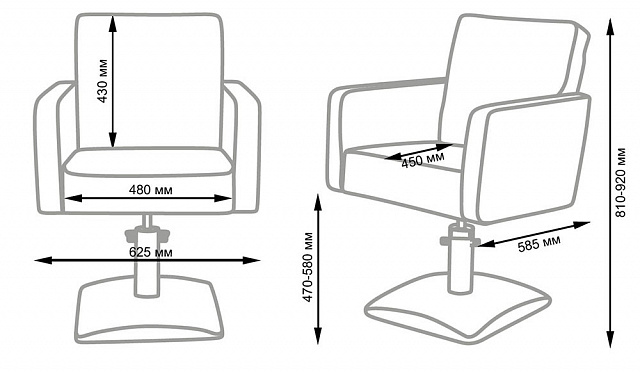Парикмахерское кресло МД-165 с прострочкой и утяжкой