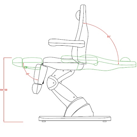 Косметологическое кресло MK45 четырехмоторное с подогревом и поворотом 240°